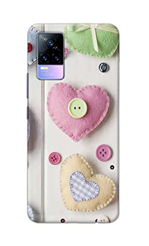 Image of PRINTFIDAA Heart Shape Hard Back Cover for Vivo Y73 / Vivo V21e 4G Back Cover -(P6) KAT1010