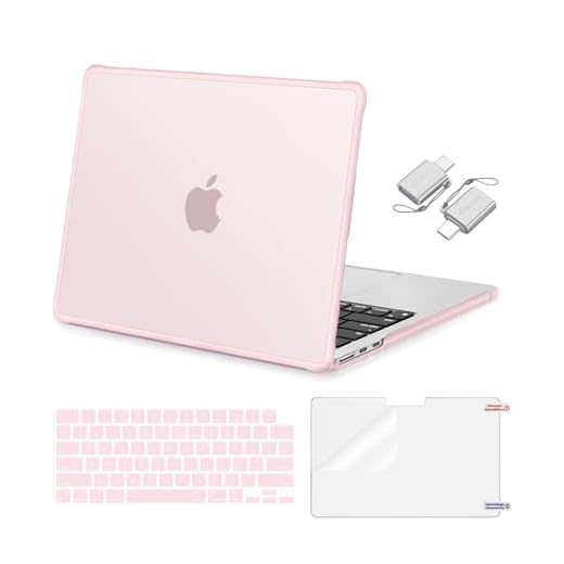 MOSISO Compatible with MacBook Air 13 inch Case 2026-2022 M4 A3240 M3 A3113 M2 A2681,Protective Hard Case&Keyboard Skin&Screen Film&Type C with TPU Bumper for MacBook Air 13.6 inch Case, Pink
