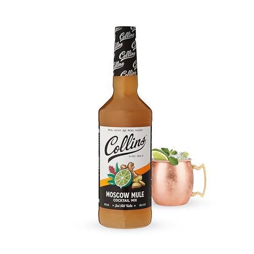 Collins Moscow Mule Mix | Made With Lime Juice and Real Sugar With Natural Flavors | Classic Cocktail Recipe Ingredient, 32 fl oz