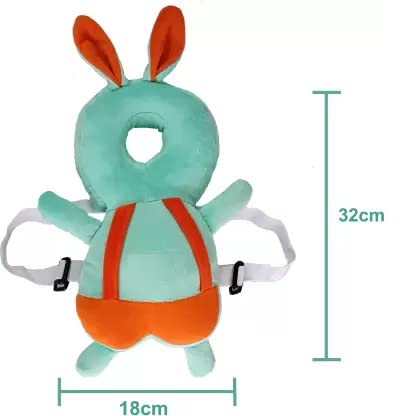 HUG PUPPY Cotton Baby Head Protector Cushion Plush Soft Toy Early Learning Toy Fall Protection Helmet Baby Head Protector Child Adjustable Shoulder Strap (Light Green) - Image 2 thumbnail