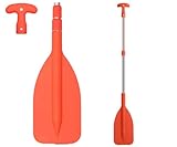 Chenivesss Teleskop Paddel Einstellbares 53-106cm, Mini Hilfspaddel mit T-Griff, Leichte Ruder für Stand Up Paddel Kajakfahren Surfboard Boot Anti-Rutsch Stecksystem