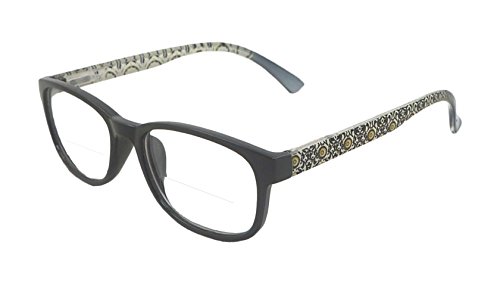 The Bifocal Reader Demi Bifocal Reading Glasses (+2.00, Grey/Clear)