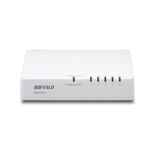 BUFFALO Giga対応 プラスチック筐体 AC電源 5ポート ホワイト スイッチングハブ ローコスト版 LSW4-GT-5EPL/WH 31CMNpfAE2L.jpg
