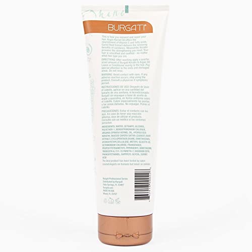 Burgati Leave-In Conditioner For Detangling, Smoothing, Moisturizing & Frizz Control, With Argan Oil, Keratin & Carrot Root Extract - Sulfate Free For Dry, Damaged And Color Treated Hair - 8 Fl Oz #TOP2