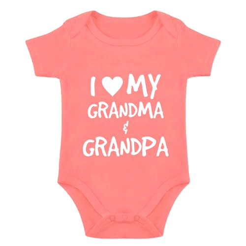 SproutJoy I Love My Grandma & Grandpa Baby Bodysuit Grandma Baby Clothes Grandpa Bodysuits for Babies Romper 3M