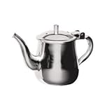 Stainless Steel Gooseneck Tea Pot w/Vented Hinged Lid, 10 Fluid Ounces (1-2 Cups) by Pride Of India