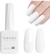 CANNI White Gel Polish, 1Pcs Gel Polish Pure White Color Gel White Polish Nail High Gloss Soak Of...