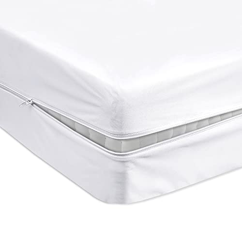 Visi-One Karin Maki Zippered Queen Mattress Encasement Water Resistant Mattress Cover Absorbent, Breathable And Stretchable 6-Sided Mattress Protector - (60 In X 80 In), White #TOP14
