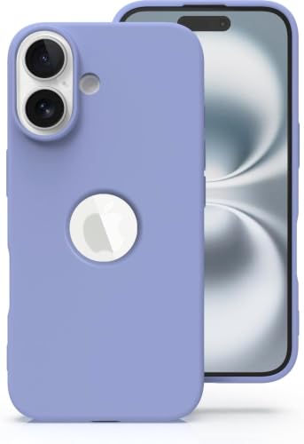 Image of Elzzi Microfiber Logo Cut Cover Compatible for iPhone 16 Plus Case Liquid Silicone Cases Full Body 4 Layer Protective Covers Shockproof Back Cover with High Raised Camera Lips (6.7 inch, Purple)