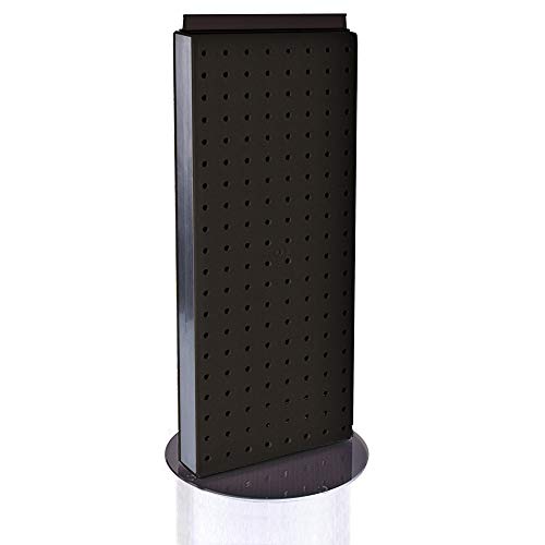 Azar Displays 700509-BLK Pegboard Two-Sided Non-Revolving Counter Display, Black Solid Color