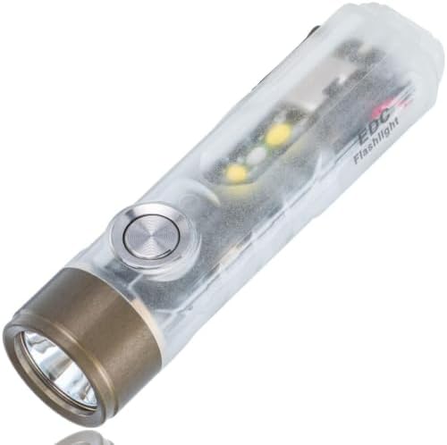 RovyVon Aurora A7 G4 7075 USB C Rechargeable Keychain Flashlights 650 High Lumens Small Bright EDC Flashlight, White/365nm Versatile Sidelights for Camping, Walking Dog, Night Running