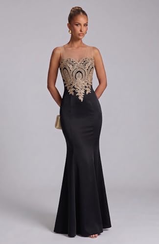 Image of Babyonline Women's Lace Applique Long Formal Mermaid Evening Prom Dresses