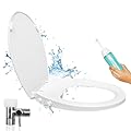 GenieBidet Slow-Close Elongated Bidet Seat Dual Nozzles Self Cleaning Bidet with Adjustable Water Pressure - No Wiring Easy Installation Bidet Toilet Seat Elongated - T adapter & Bidet Bottle Included