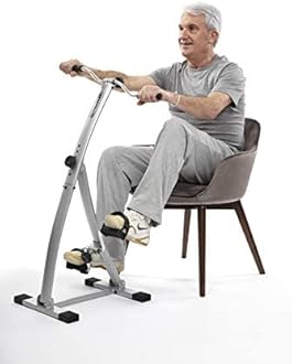 Bi-Pedaler Folding Exercise Bike for Home – Dual Action Arms & Legs Trainer | Adjustable Resistance & Height | Compact, Portable Fitness Pedal Bike for Circulation, Mobility & Low-Impact Workout