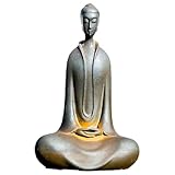 Japanese Iron Zazen Buddha, Cast Iron Monk Figurine, Buddha Statues for Indoor Outdoor Home Decor Mini Meditation Tabletop Decor, Minimalist Buddha, Buddha Decor, Zen Decor