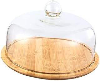 Baoblaze Serving Tray Cloche Dome Cheese Board Cake Stand Muffin Bread Fruit Plate Display w/ Dome Cover , 29cm