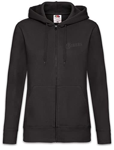 Urban Backwoods Bikers Femme Zip Hoodie sweat noir à capuche