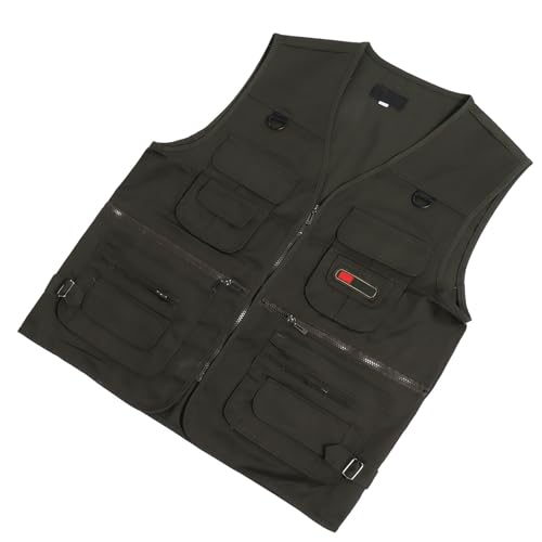Marhynchus Męska lekka kamizelka wędkarska Flygo z wieloma kieszeniami na zamek, idealna do aktywności na świeżym powietrzu (3XL)