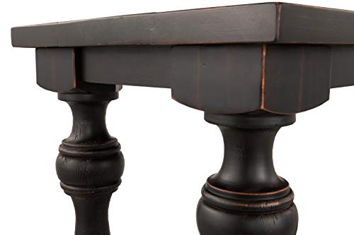 Signature Design By Ashley Mallacar Rustic Cottage Rectangular Sofa Table With Floor Shelf, Black #TOP7