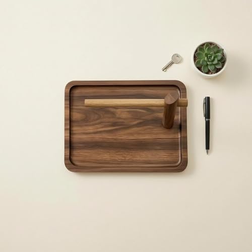 Rangement en bois avec support accrochage et finitions surélevées - 5