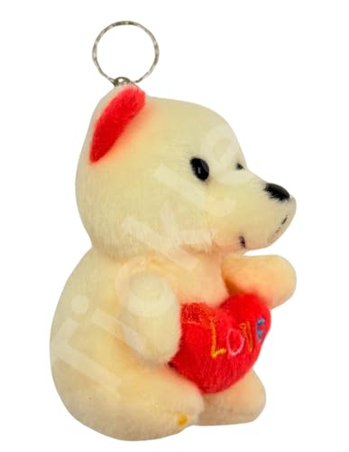 Image of Tickles Cute Teddy Bear Holding Heart inchLOVE inch Soft Plush Charm Bag Keychain