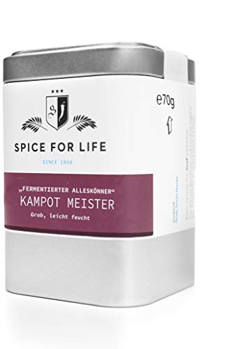 Spice for Life Kampot Meister - Fermentierter Pfeffer - Pfeffermischung Fermentiert - Pfeffer Mischung Edel Schwarz Ganz - Deluxe Pfefferkörner Grob für Steak - Intensiv Aromatisch mit Feiner Schärfe