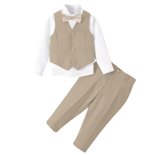 Image of Baby Boys Clothes Suits Toddler Formal Gentleman Wedding Outfit Dress 4Pcs Infant Suit Sets
