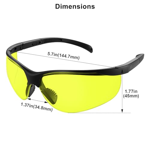 Image of xaegistac Safety Glasses Anti-fog Shooting Glasses, ANSI Z87 Shooting Eyewear Eye Protection with Hard Case