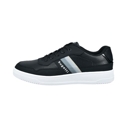 bugatti Herren Low-Top Sneaker, Männer Halbschuhe,schnürer,straßenschuhe,Strassenschuhe,Sportschuhe,Freizeitschuhe,schwarz (1000),43 EU / 9 UK