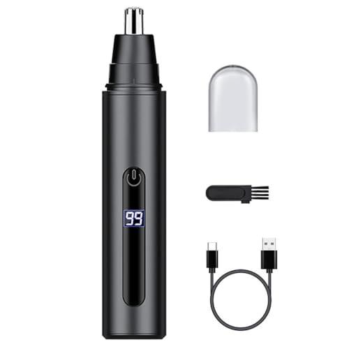 YiYunTE Cortapelos de nariz Corta Pelos Oreja USB Recortadora Indoloro Pelos Nasal Orejas Cejas y Vello Facial Quita Pelos Resistente al Agua (Negro)