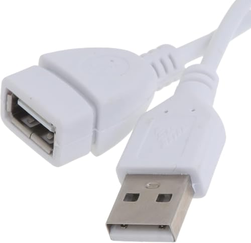 Image of USB Extender, USB 2.0 Extension Cable Male to Female USB Cable High-Speed Data Transfer Compatible with Keyboard, Mouse, Hard Drive, Xbox, Laptop /PC /Mac /Printer, 1.5M (White)