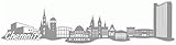Samunshi® Chemnitz Skyline Aufkleber Sticker Autoaufkleber City Gedruckt - 15x3,7cm grau
