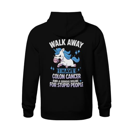 Kids Funny Colon Cancer Cute Unicorn Warrior Boys Girls Lightweight Kangaroo Pocket Fleece Hoodies3