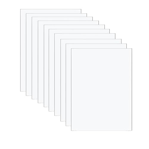 Image of 10 Pack Plexiglass Acrylic Sheets, Clear Plastic Sheet for Craft Projects, Picture Frames, Sign Blank, 5 inchx7 inch