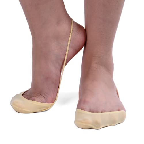 Flammi 6 Pairs Women Ball of Foot Cushion Socks Ultra Low Cut Liner Socks with Sling No Show Padded Half Socks for Heels2