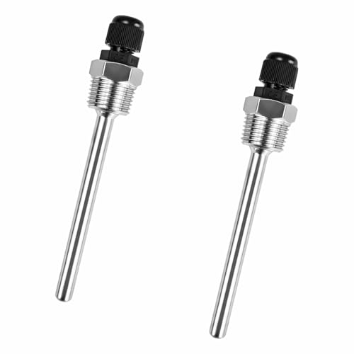 2 Stück Tauchhülse 1/2 304 Edelstahl Tauchhülsen 8 * 100MM Tauchhülsen Temperaturfühler für Thermoelemente Thermowell