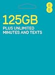 EE 125GB Data Sim includes £30 pre-paid credit, 125GB Data, Unlimited minutes & unlimited texts