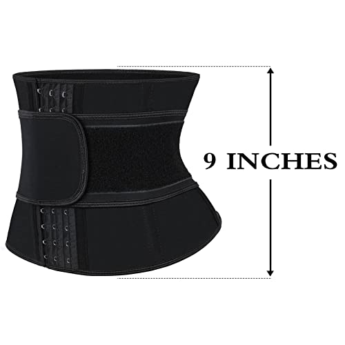 Atbuty Short Torso Waist Trainers Cincher For Women Corset Underbust Latex Sport Girdle Hourglass Body Shaper (Black (9'' Torso, 9 Bones, 1 Belt), Xl) #TOP2