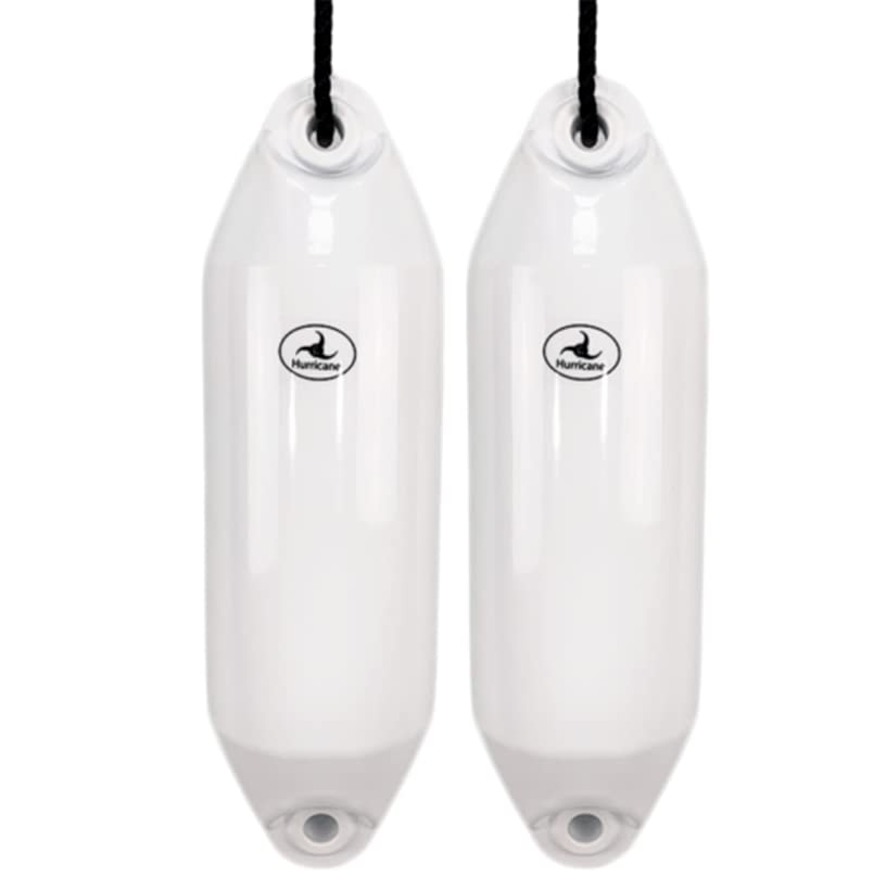 Hurricane Fenders Original Series Boat Fender PM02 48cm x 14cm (19" x 5") - White - Pack Of Two