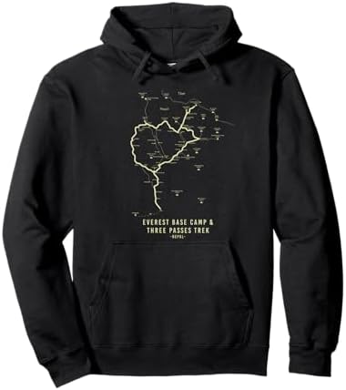 Everest Base Camp Trek Everest Hiking Map Pullover Hoodie