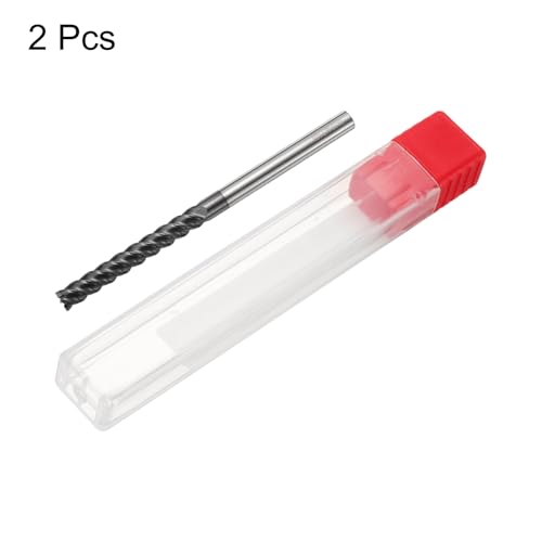 Image of HARFINGTON 2pcs Carbide Square Nose End Mill Bit 1 /4 inch Cut Dia 4 Flutes TiAlN Coated Milling Cutter for Hardened Steel Metal (1 /4 inch Shank 3 /4 inch Cut Length 4 inch Long 45 Degree Helix)