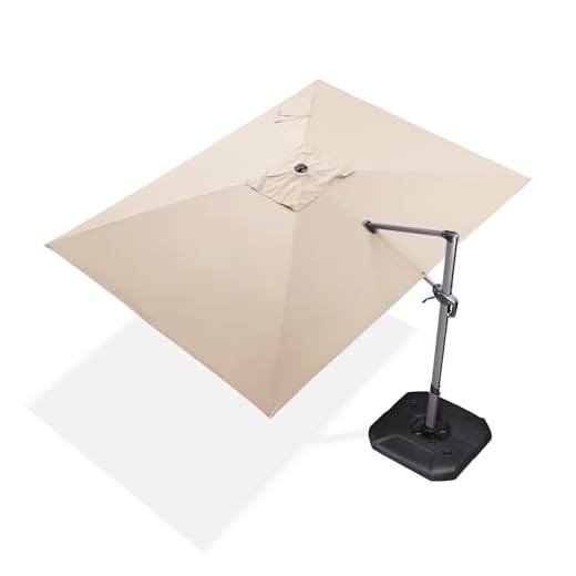 Best rectangular cantilever patio umbrella PURPLE LEAF 9' x 11.5' Offset Umbrella
