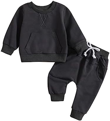 Toddler Boy’s Casual Tracksuit Long Sleeve Sweatshirt Tops + Pants 2PCS Sweatsuit Clothes