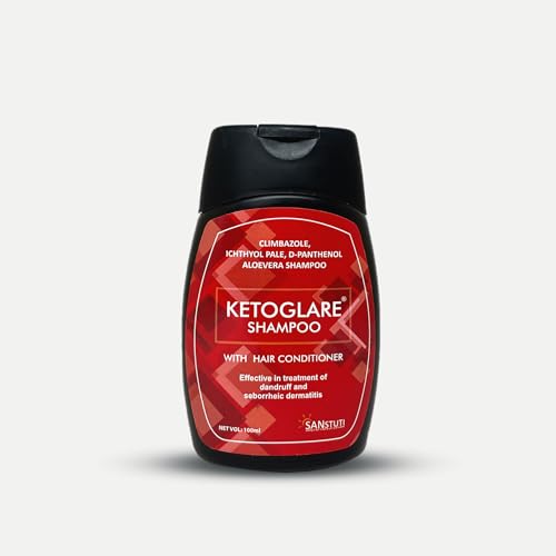 Image of Anti Dandruff Shampoo with Hair Conditioner, Scalp Care Shampoo for Dry Flaky Scalp, Gentle Hair Cleansing Shampoo for Men & Women, Helps Keep Scalp Fresh & Soft, 100ml|Pack of 1 |ketoglare shampoo