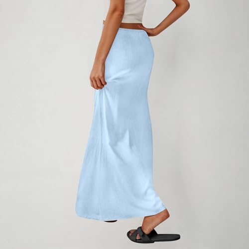 Women's Bohemian Cotton Linen Maxi Skirt Drawstring Summer Cotton Long Wrap Skirts Beach Casual A Line Cover Up3