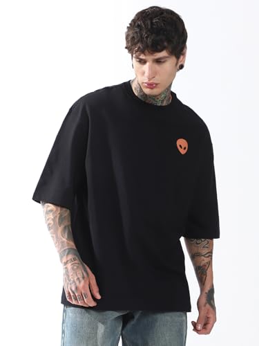 Image of Hubberholme Men Cotton Printed Oversized Round Neck Half Sleeves Tshirts