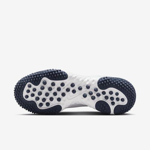 Nike Alpha Huarache Elite 4 Turf Women's Softball Shoes (FD2746-105, White/Midnight Navy/Navy/Pure Platinum) Size 8