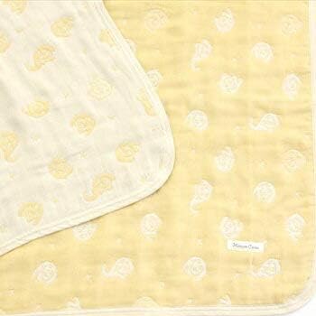 Amazon Co Jp Hanzam Cocoa ハンザムココア 無添加6重ガーゼケット タオルガーゼ タオルケットおなかけっと動物シリーズ ゾウ柄 カメオクリーム シングルサイズ 0 140cm 日本製 三河木綿 ホーム キッチン