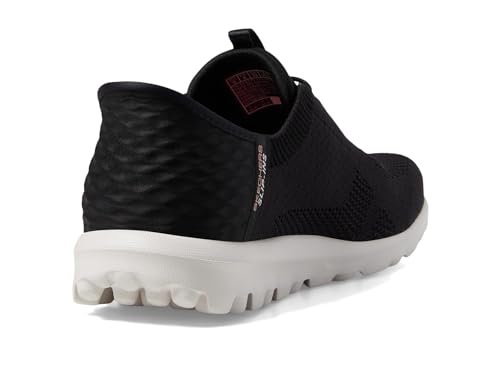 Skechers Skechers Women's Go Walk Travel Milan Hands Free Slip-Ins Sneaker, Black/Pink, 12