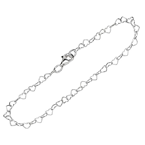 Tobillera de plata 925 de 2,8 mm NKlaus: cadena para el tobillo de mujer 26 cm